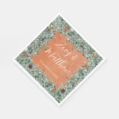 Terracotta Eucalyptus Burgundy Orange Floral スタンダードランチョンナプキン (角)