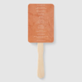 Terracotta Eucalyptus Burgundy Orange Floral ハンドファン (裏面)