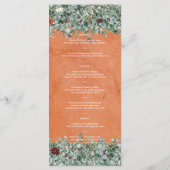 Terracotta Eucalyptus Burgundy Orange Floral メニュー (裏面)