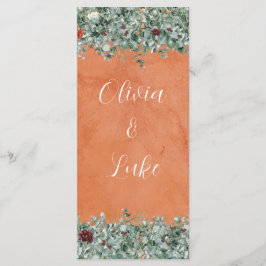 Terracotta Eucalyptus Burgundy Orange Floral メニュー