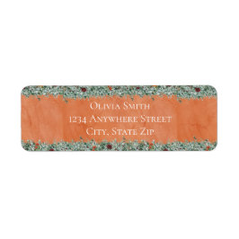 Terracotta Eucalyptus Burgundy Orange Floral ラベル