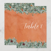 Terracotta Eucalyptus Burgundy Orange Floral Table 招待状 (正面/裏面)