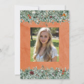 Terracotta Eucalyptus Orange Floral Graduation 招待状 (裏面)