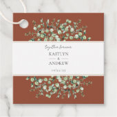 Terracotta Eucalyptus Together Forever Wedding フェイバータグ (正面)