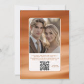 Terracotta Fall Autumn Wedding Invite QR Code  招待状 (裏面)