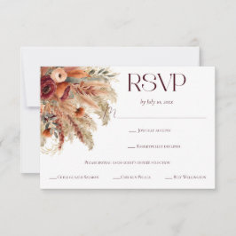 Terracotta Fall Dried Florals Pampas Meal Choice 出欠カード