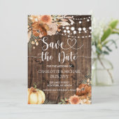 Terracotta Fall Floral Save the Date Wedding 招待状 (スタンド正面)