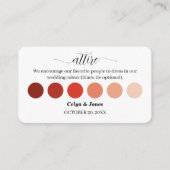 Terracotta Fall Wedding Attire Dress Code Palette  エンクロージャーカード (正面)