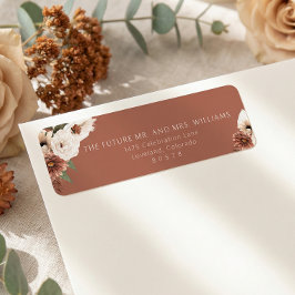 Terracotta Fall Wedding Return Address ラベル