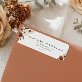 Terracotta Fall Wedding Return Address ラベル