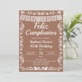 Terracotta Feliz Cumpleaños 40th Birthday 招待状 (スタンド正面)