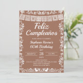 Terracotta Feliz Cumpleaños 60th Birthday 招待状 (スタンド正面)