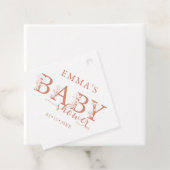 Terracotta Floral Baby Shower | Elegant Wildflower フェイバータグ (インサイチュ)