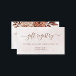 Terracotta Floral Boho Autumn Wedding Gift List エンクロージャーカード<br><div class="desc">Modern bohemian-style wedding gift list inserts featuring watercolour flowers and autumn leaves in earthy tones such as rust,  brown,  and burnt orange.</div>