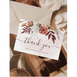 Terracotta Floral Boho Autumn Wedding Gift List エンクロージャーカード