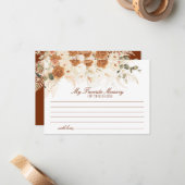 Terracotta Floral Boho Memory of the Bride Game ノートカード (正面/裏面インサイチュ)