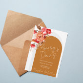 Terracotta Floral Boho Wedding Invite 招待状