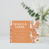 Terracotta Floral Brunch Bridal Shower Warm Earthy ポストカード (スタンド正面)