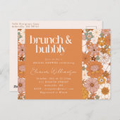 Terracotta Floral Brunch Bridal Shower Warm Earthy ポストカード (正面/裏面)