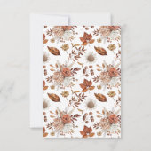 Terracotta Floral Burgundy Wedding 出欠カード (裏面)