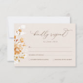 Terracotta Floral Elegant Watercolor Wedding 出欠カード (正面)