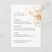 Terracotta Floral Elegant Wedding Details Ceremony エンクロージャーカード (正面)