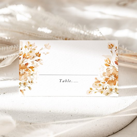 Terracotta Floral Elegant Wedding Place Card プレイスカード