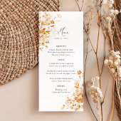 Terracotta Floral Elegant Wedding Reception Dinner メニュー