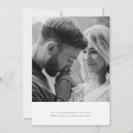 Terracotta Floral Frame 2 Photo Save the Date 招待状 (裏面)