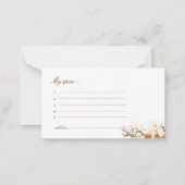 Terracotta Floral Name That Spice Mini Ticket ノートカード (裏面)