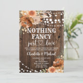 Terracotta+Floral+Nothing+Fancy+Just+Love+ウェディング 招待状 (スタンド正面)