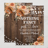 Terracotta+Floral+Nothing+Fancy+Just+Love+ウェディング 招待状 (正面/裏面)