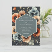 Terracotta Floral Opulent Wedding 招待状 (スタンド正面)