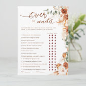 Terracotta Floral Over or Under Bridal Shower Game (スタンド正面)