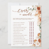 Terracotta Floral Over or Under Bridal Shower Game (正面)