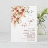 Terracotta floral Rehearsal Dinner Night Before 招待状 (スタンド正面)