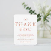 Terracotta Floral Thank You Card | Baby Shower サンキューカード (スタンド正面)