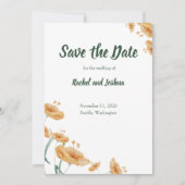 Terracotta Floral Watercolor | Boho Wedding Save T セーブザデート (正面)