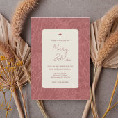 Terracotta Floral Wedding Invitation 招待状