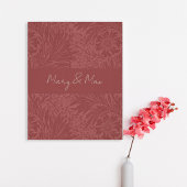 Terracotta Floral Wedding Poster ポスター