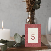 Terracotta Floral Wedding Table Number Card テーブルナンバー