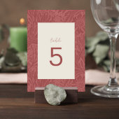 Terracotta Floral Wedding Table Number Card テーブルナンバー