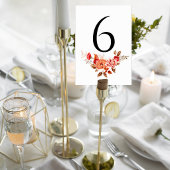 Terracotta Floral Wedding Table Number Card テーブルナンバー