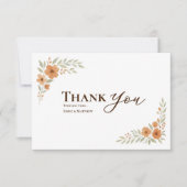 Terracotta Floral Wedding Thank You Card (正面)
