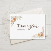 Terracotta Floral Wedding Thank You Card