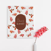 Terracotta Floral Wedding Welcome Poster ポスター