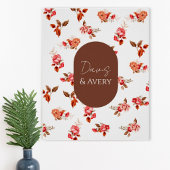 Terracotta Floral Wedding Welcome Poster ポスター