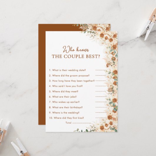 Terracotta Floral Who Knows the Couple Best Game (正面/裏面インサイチュ)