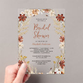 Terracotta Floral Wildflower Bridal Shower アクリル招待状 (インサイチュ (ポータブル))