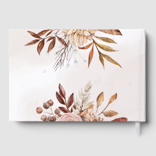 Terracotta Flowers Boho Autumn Foliage Wedding ゲストブック (裏面)